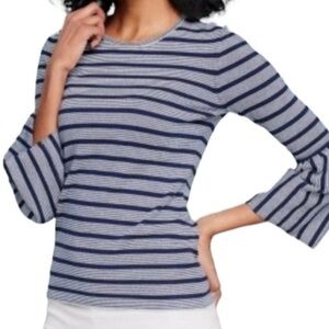 J. McLaughlin Daryn Striped Bell Sleeve Sweater
